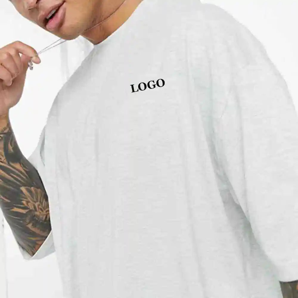 2025 Men's Jersey T-Shirt and Shorts Set New Design 100% Cotton Affordable Summer Oversize Style Twin Set White Colour Outwear