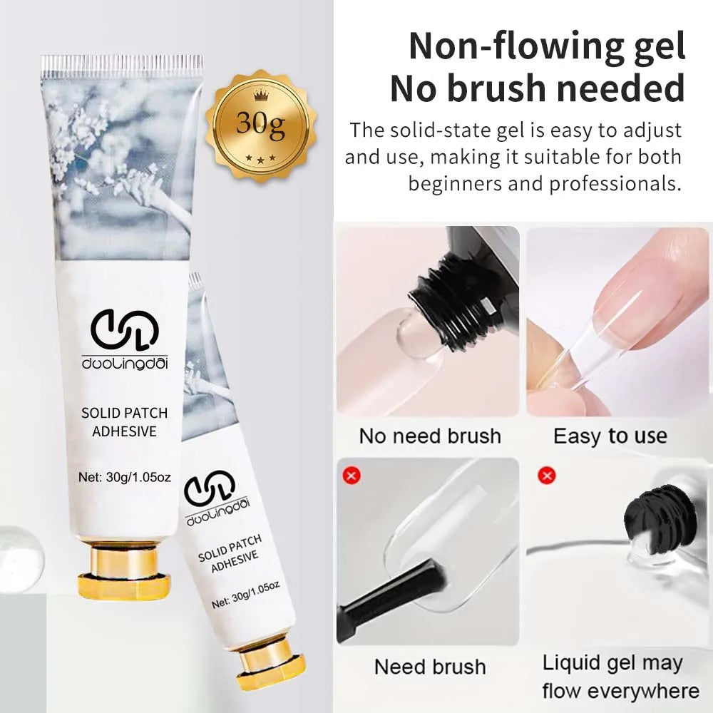 30g Non- stick hand - Solid Patch Adhesive， for Press On Nails, Nail Gel for Fake Nails, Super Strong Acrylic Nail Gel