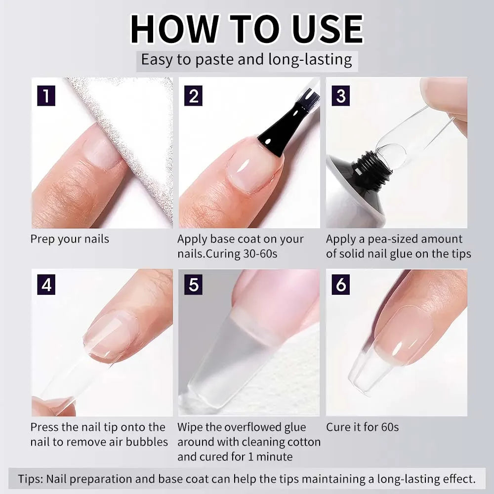30g Non- stick hand - Solid Patch Adhesive， for Press On Nails, Nail Gel for Fake Nails, Super Strong Acrylic Nail Gel