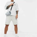 2025 Men's Jersey T-Shirt and Shorts Set New Design 100% Cotton Affordable Summer Oversize Style Twin Set White Colour Outwear