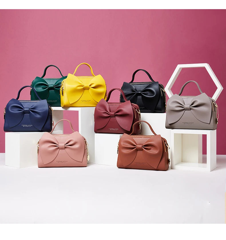 Elegant Women PU Leather Handbags Female Shoulder Crossbody Bags for Women Handbags High Quality Ladies Messenger Hand Bags Bow