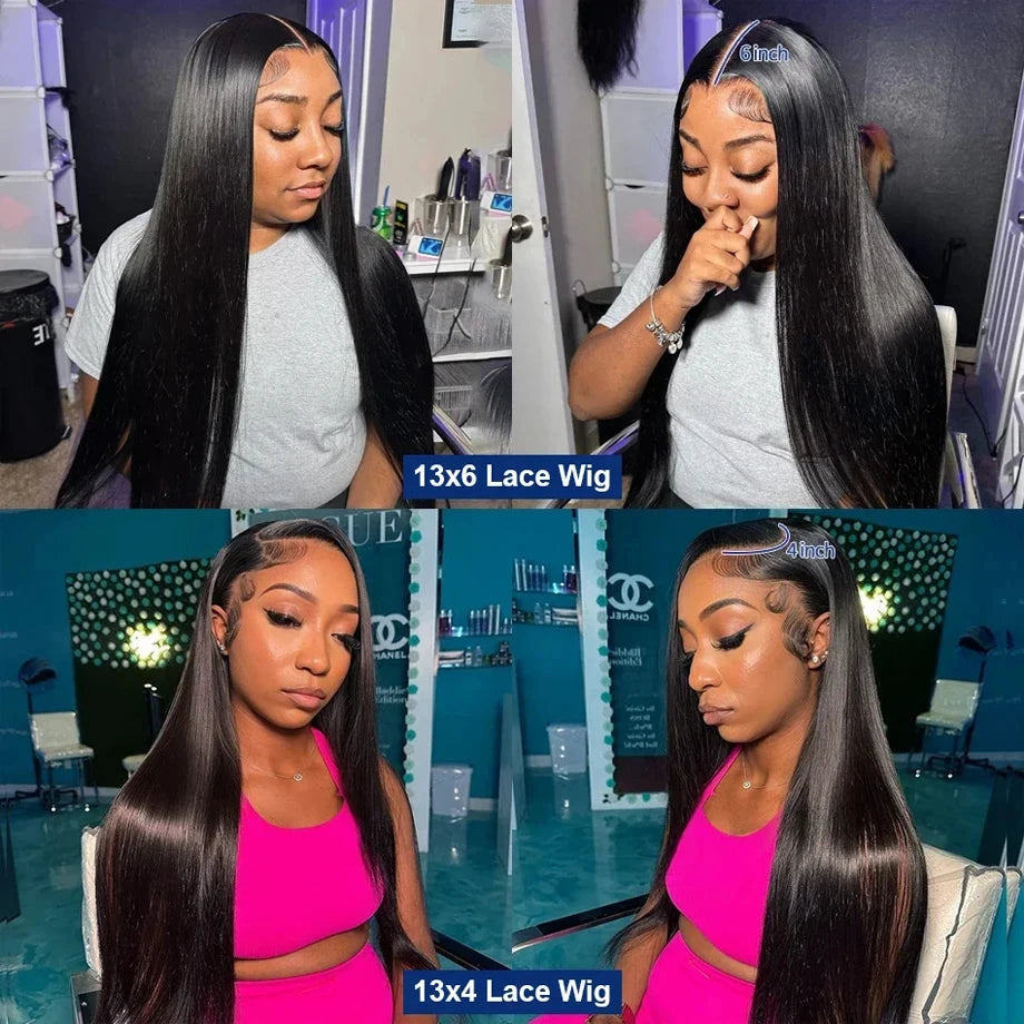Wholesale Raw Virgin Brazilian Hair Straight HD Lace Front Wig Human Hair Wigs,  180% 13x4 Pre Plucked Frontal Lace Closure Wig