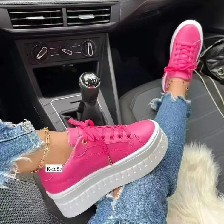 Platform White Shoes Woman Sneakers Fashion Ladies Trainers Baskets Femme Casual Chunky Sneakers Woman Big Size 43