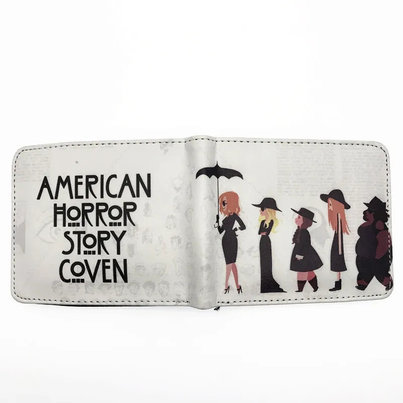 American Horror Story Cartoon Wallet Coin Pocket Credit Card Photo Boys and Girls Short Wallets