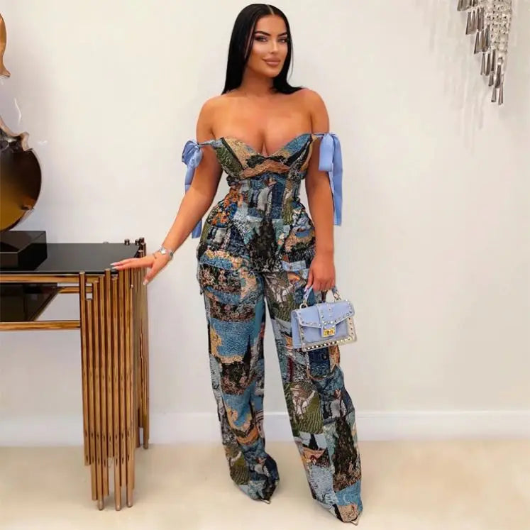 Stylish Yellow Jumpsuit: Floral Prints and Trendy Cut - Out Design