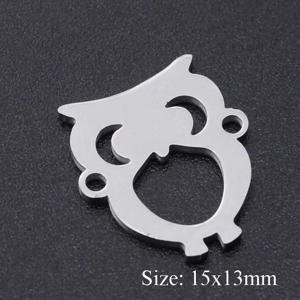 10pcs/lot Animal Jellyfish DIY Charms Wholesale 316 Stainless Steel Fox Bat Connectors Charm Bird Parrot Owl Jewelry Pendant