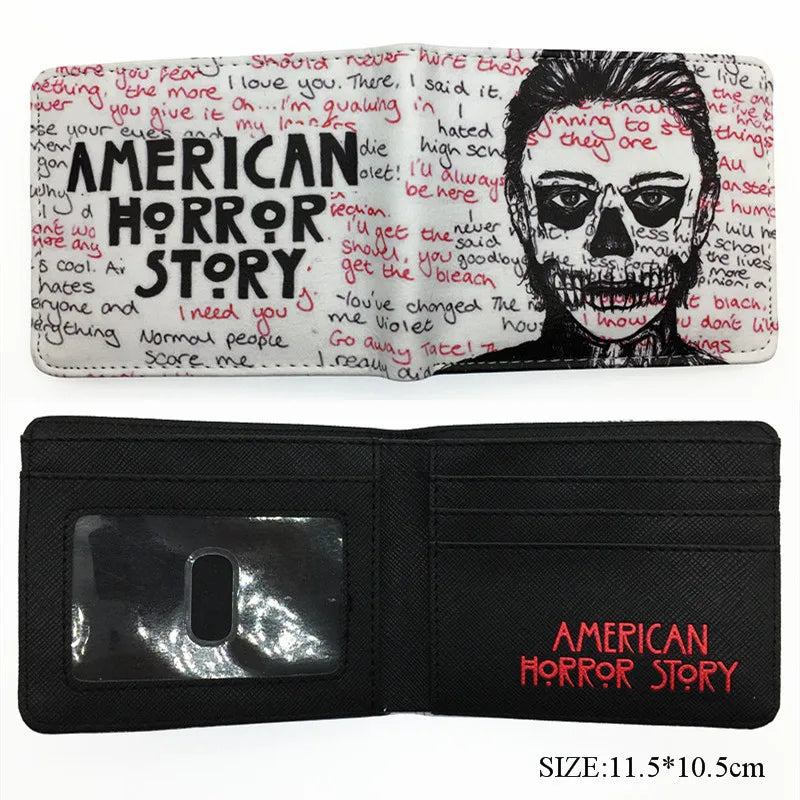American Horror Story Cartoon Wallet Coin Pocket Credit Card Photo Boys and Girls Short Wallets