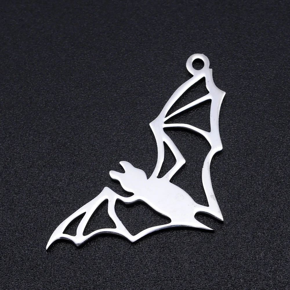 10pcs/lot Animal Jellyfish DIY Charms Wholesale 316 Stainless Steel Fox Bat Connectors Charm Bird Parrot Owl Jewelry Pendant