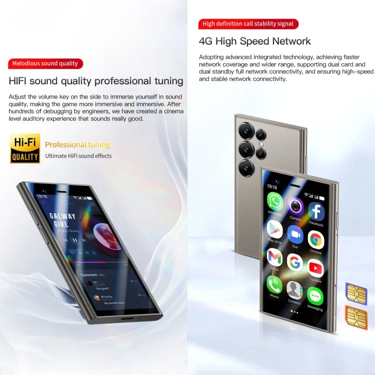 SOYES S24 Pro Max Smartphone Mini Card Phone 2GB+16GB 3.0 Inch 4G Android Mobile Phone