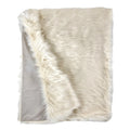 HMS 50\" X 60\" Royal White Long Hair Faux Fur Throw Acrylic & Polyester Knitted Plush 100% Polyester Backing for Garments