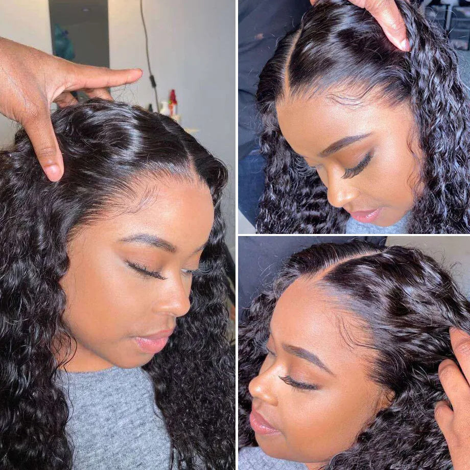 Deep Wave Frontal Wig 13x4 13x6 Hd Transparent Lace Frontal Wig 5X5 6X4 Glueless Wig 28 30 Inch Curly Lace Front Human Hair Wigs