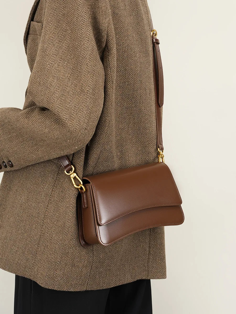 Mini Leather Flap Crossbody Sling Bags for Women 2025 Luxury Brand Design Handbag Simple Shoulder Bag Handbags Candy Portable