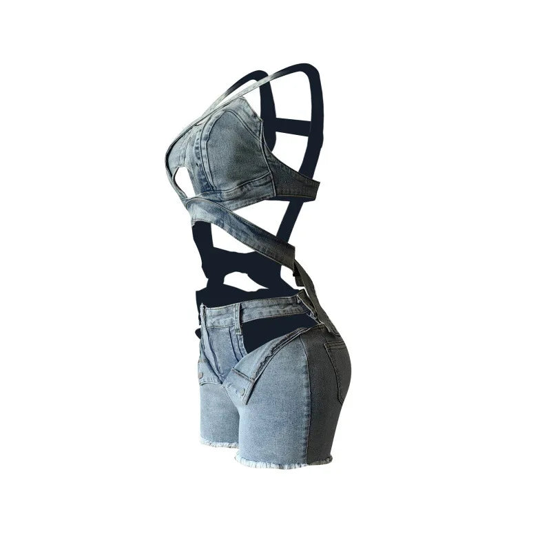 Strapless Elastic Shorts Set with Straps Suit Women's Pants Women Sets
