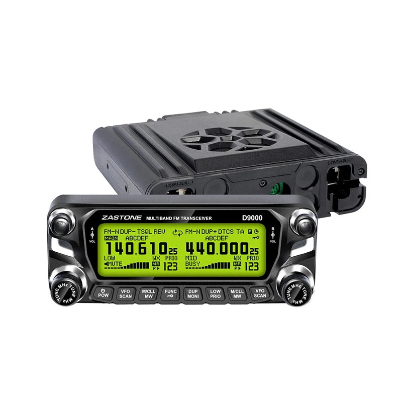2023 Zastone D9000 50W Car Walkie Talkie 50km Dual Band Air Band CB Radio 136-174/400-520MHz FCC CE Large Screen Display FM