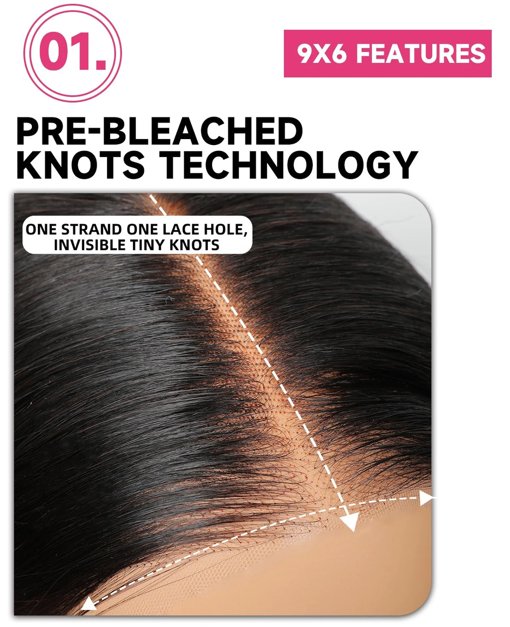 Factory New Arrival 9x6 Glueless Pre Plucked Pre Cut Bleached Knots for Lace Front Brazilian Hair Wig Bone Straight Human Wigs