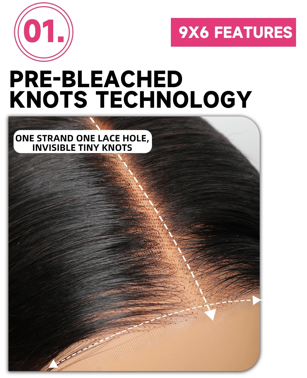 Factory New Arrival 9x6 Glueless Pre Plucked Pre Cut Bleached Knots for Lace Front Brazilian Hair Wig Bone Straight Human Wigs