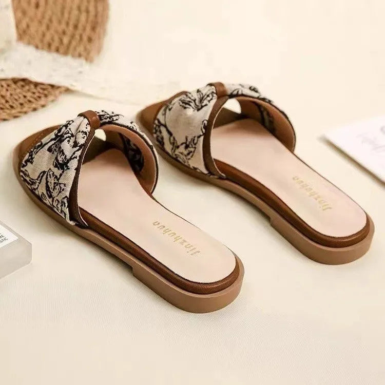 Summer Spring Fashion Trend Women's Open Toe Sandals with Genuine Leather Upper Strappy Design Durable Rubber Midsole