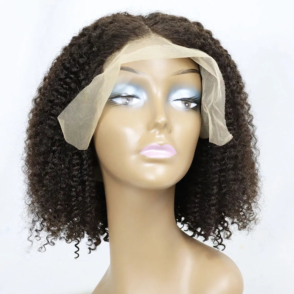 Kinky Curly Lace Frontal Bob Wig Human Hair  150% 180% 250% Density Lace Closure Brazilian Bob Human Hair Wigs for Black Women