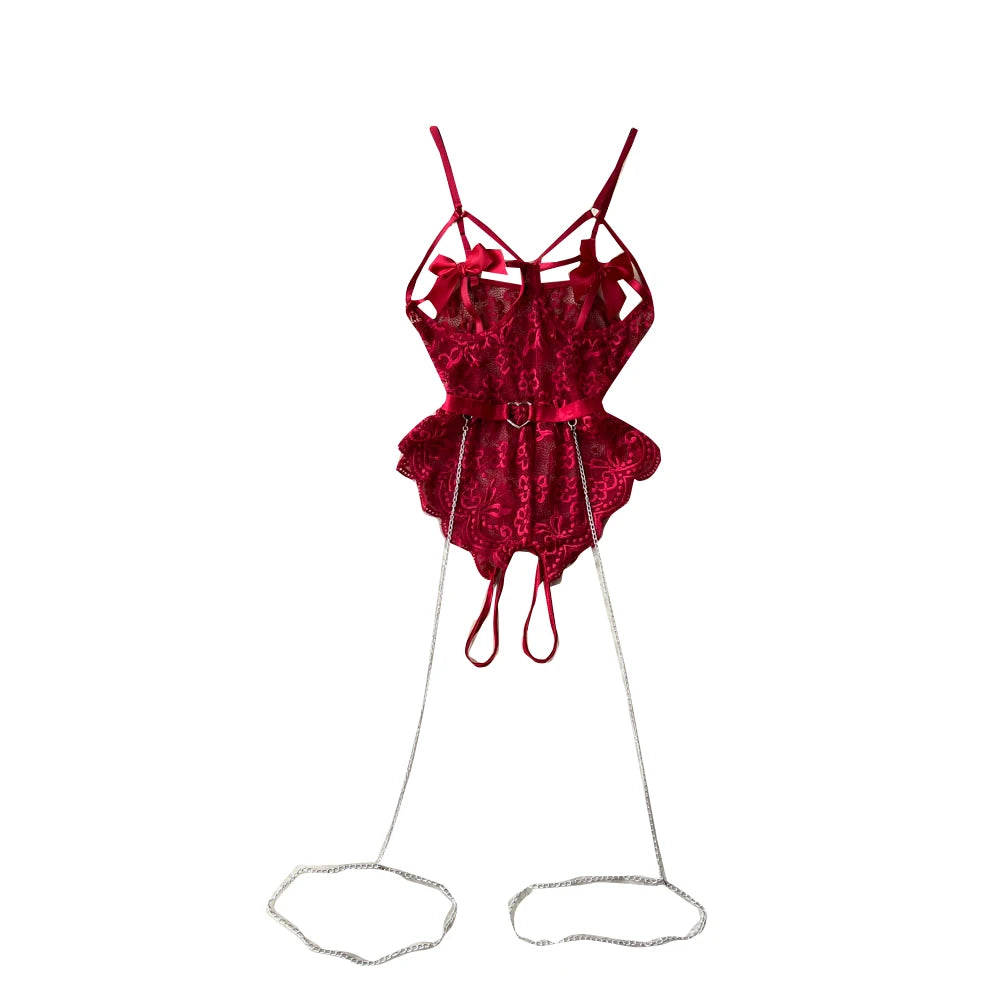 Summer Sexy Bow Collar Jumpsuit for Women Sleeveless Hollow Out Lace Jumpsuit Ladies Sexy Overalls Wholesale