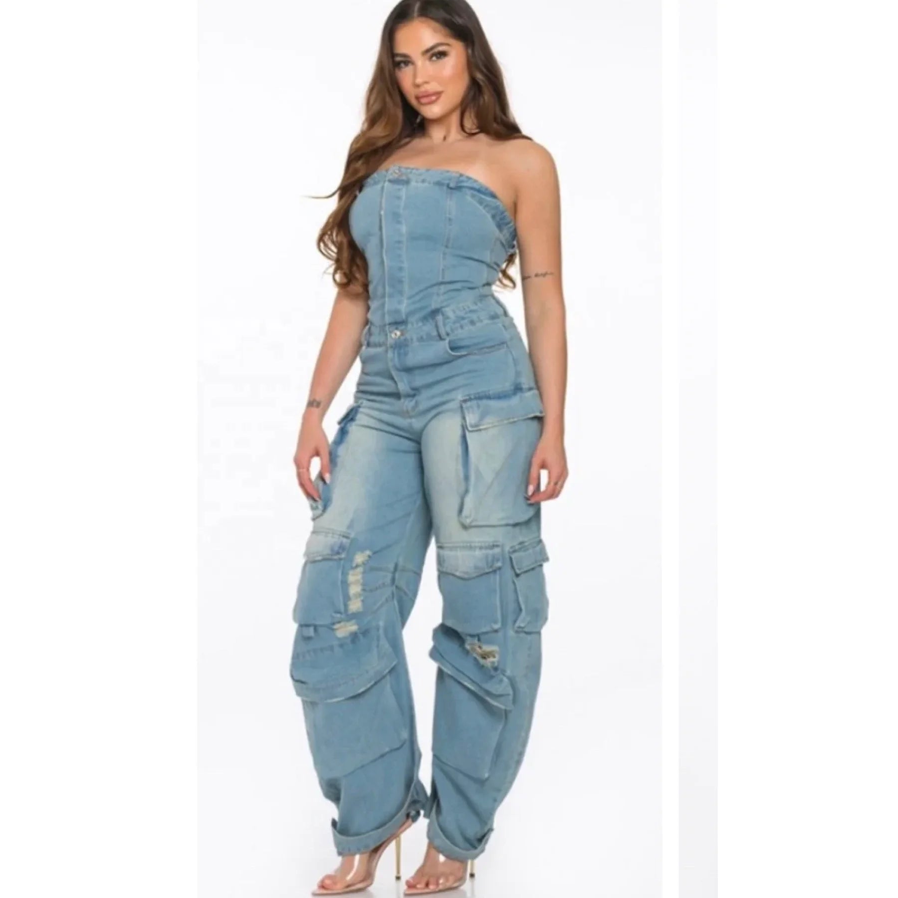Bettergirl 2023 New Trendy Pattern Camo Jeans Women Camouflage Jumpsuits Pants Denim Cargo Jumpsuit