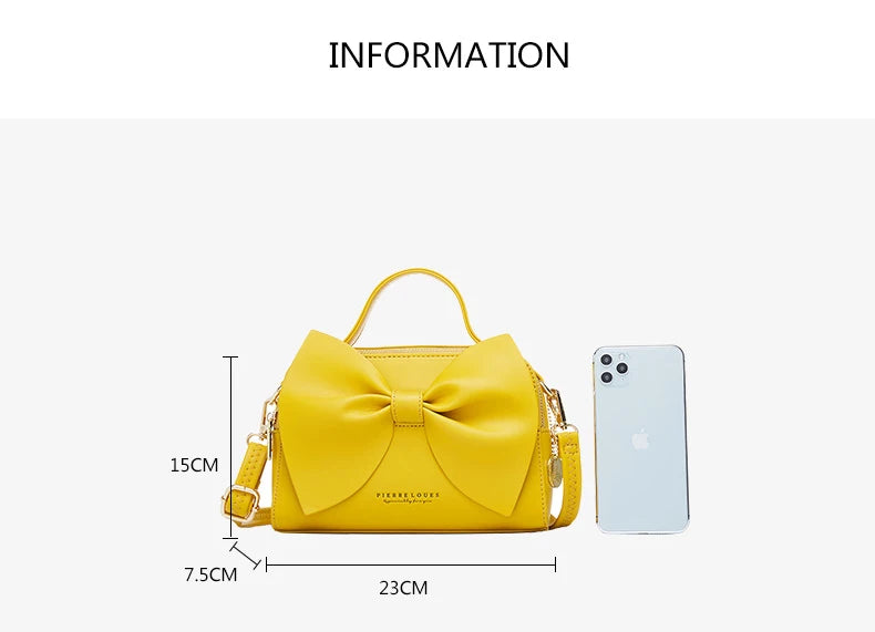 Elegant Women PU Leather Handbags Female Shoulder Crossbody Bags for Women Handbags High Quality Ladies Messenger Hand Bags Bow