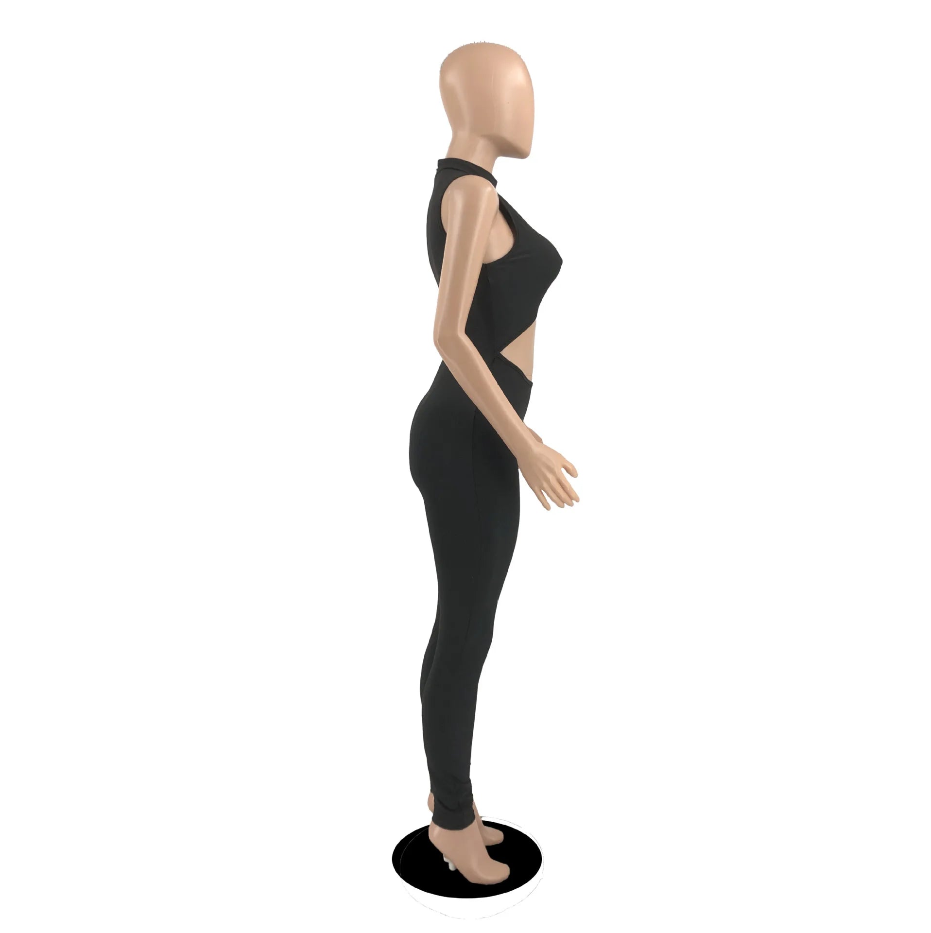 Bodycon Active Wear Ladies Bodysuit Sexy Cut Out Sleeveless Lady Woman Outfit Rompers Workout Spandex Jumpsuit for Women