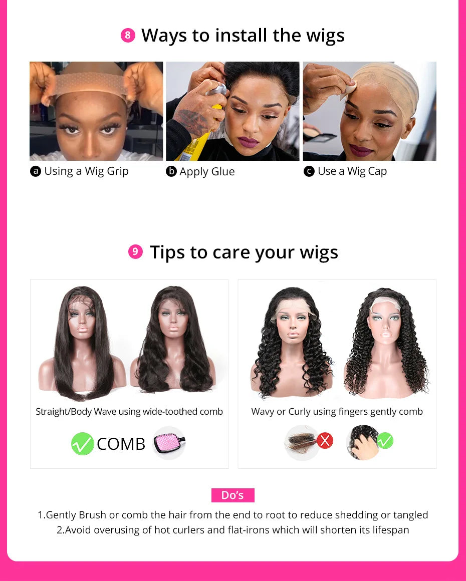 16A Glueless Body Wave Wig With Bangs Black Women's Human Hair Wig Without Glue Fully Machine Made Wig With Bangs Body Wave Wig