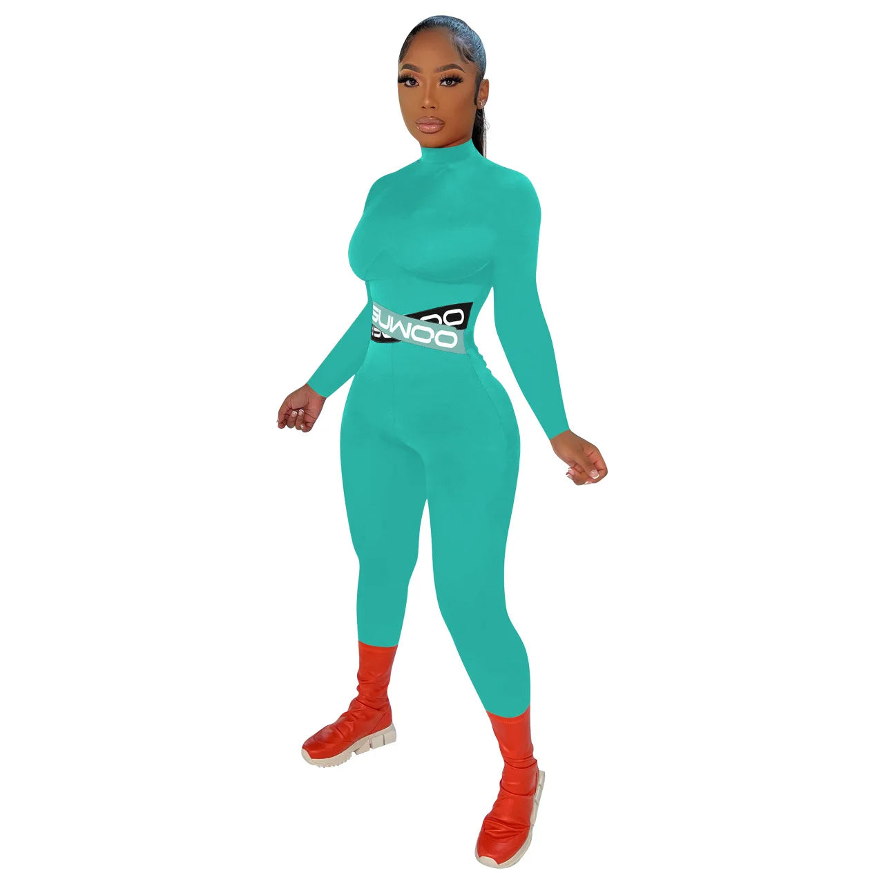 Women's Casual Sports Jumpsuit New Fashion Slim Fitness Jumpsuit Long Sleeve Comfortable Knitted Temperament Sexy Casual Autumn