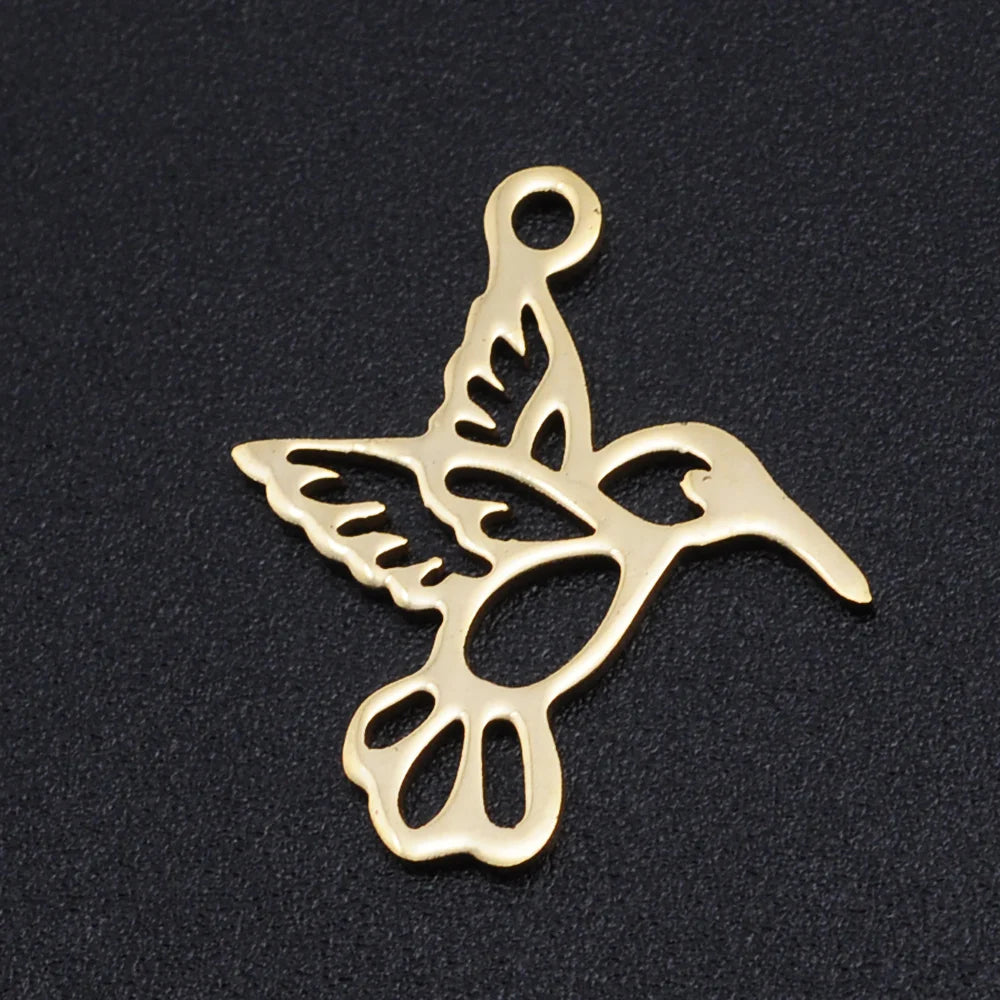 10pcs/lot Animal Jellyfish DIY Charms Wholesale 316 Stainless Steel Fox Bat Connectors Charm Bird Parrot Owl Jewelry Pendant