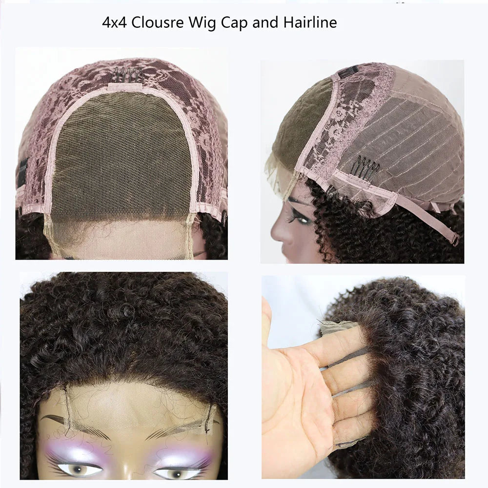 Kinky Curly Lace Frontal Bob Wig Human Hair  150% 180% 250% Density Lace Closure Brazilian Bob Human Hair Wigs for Black Women