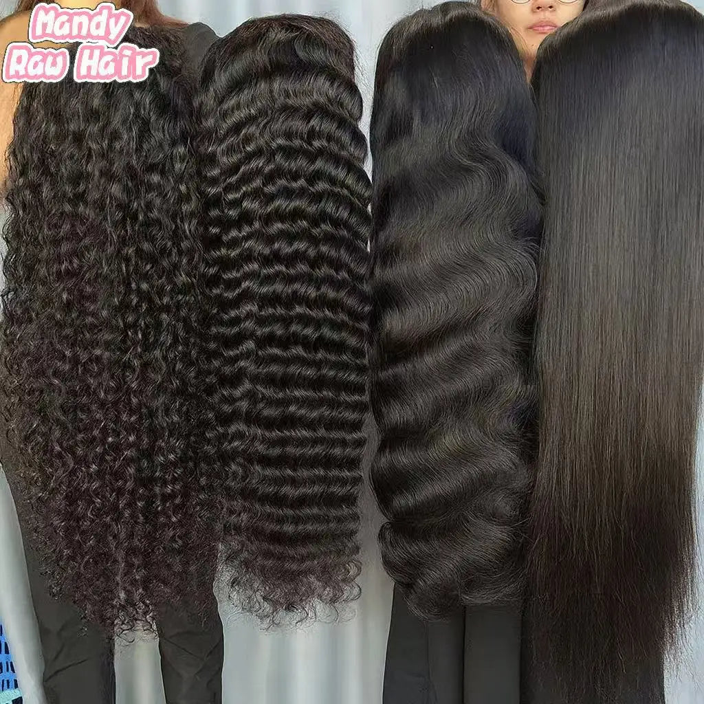 Virgin Vietnamese Hair 100% Human Hair Lace Front Wig 200% Density HD Transparent Lace Pre Plucked Glueless High Quality Long
