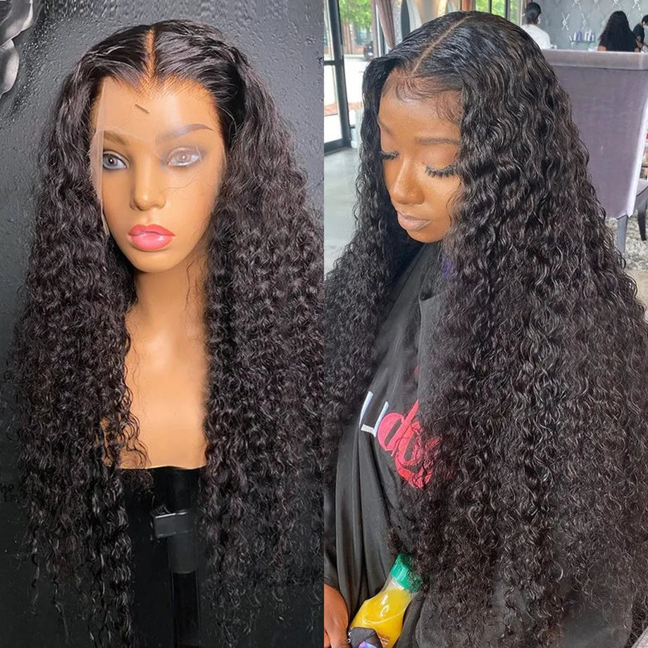 Deep Wave Frontal Wig 13x4 13x6 Hd Transparent Lace Frontal Wig 5X5 6X4 Glueless Wig 28 30 Inch Curly Lace Front Human Hair Wigs