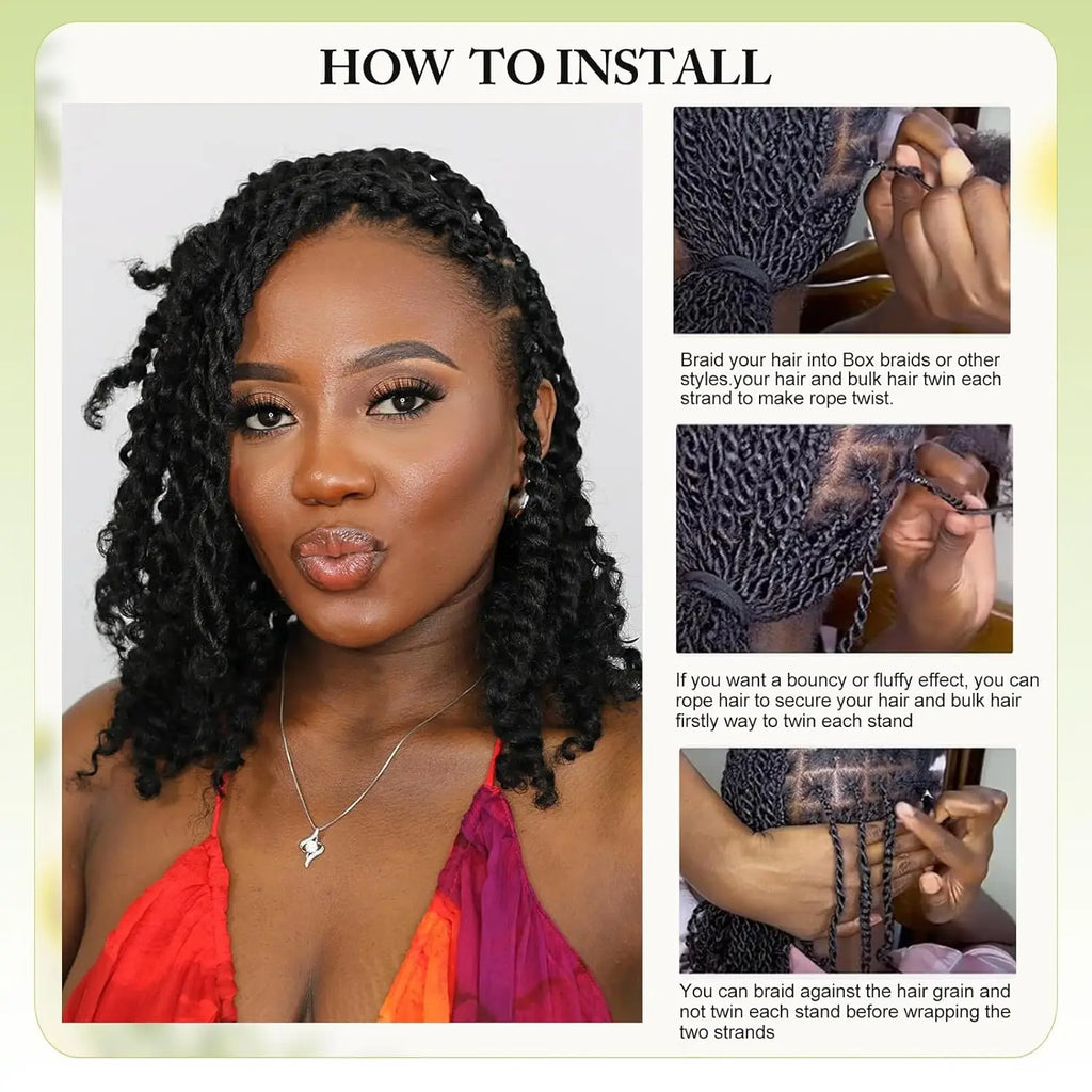 50g Brazilian Afro Kinky Bulk Hair Big Package Afro Kinky Bulk Virgin Human Hair for Dreadlock Twist Braiding Hair Extensions