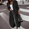 Long Trench Coat Ladies Autumn Jacket Long Sleeve Turn Down Collar Pockets Zipper up Trench Coats Windbreaker Woman Clothing