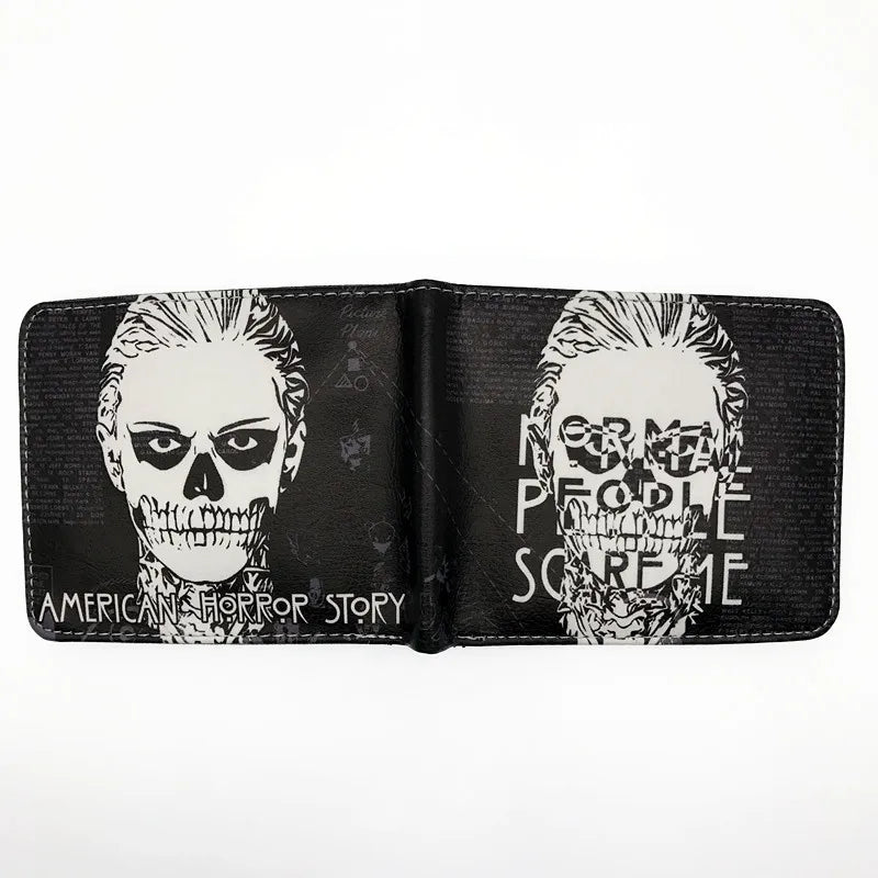 American Horror Story Cartoon Wallet Coin Pocket Credit Card Photo Boys and Girls Short Wallets