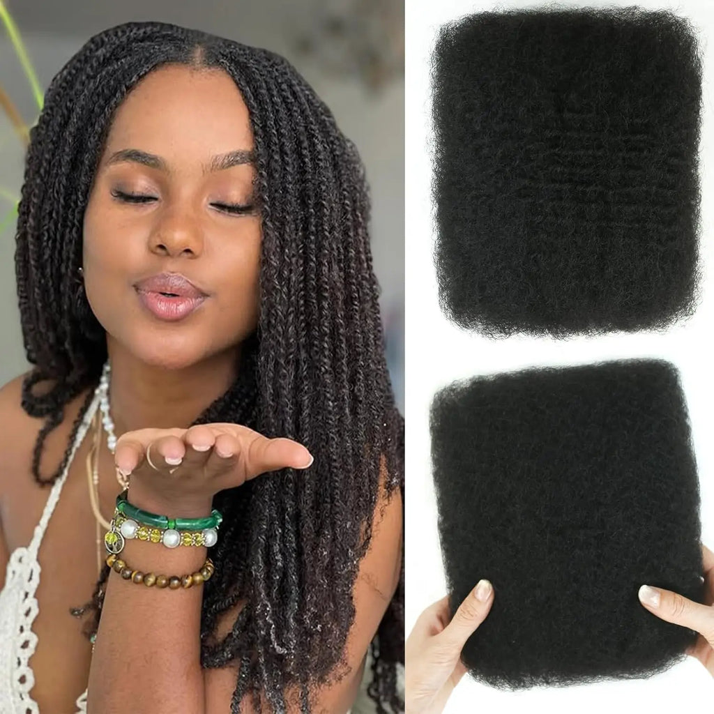 50g Brazilian Afro Kinky Bulk Hair Big Package Afro Kinky Bulk Virgin Human Hair for Dreadlock Twist Braiding Hair Extensions