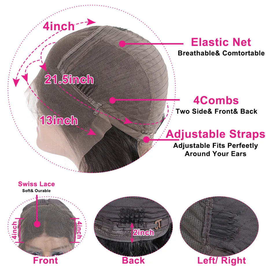 Deep Wave Frontal Wig 13x4 13x6 Hd Transparent Lace Frontal Wig 5X5 6X4 Glueless Wig 28 30 Inch Curly Lace Front Human Hair Wigs