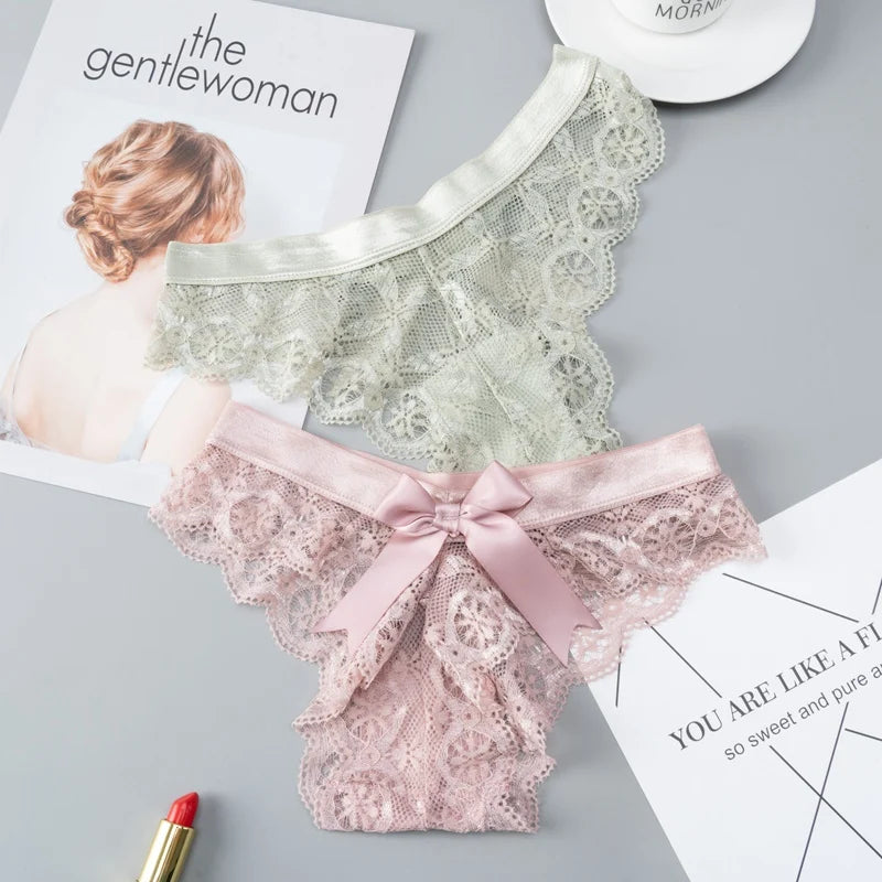 Women Lingerie G String Lace Underwear Female Sexy T-back Thong Hot Sale Transparent Panties Japan Style Girls Underpants