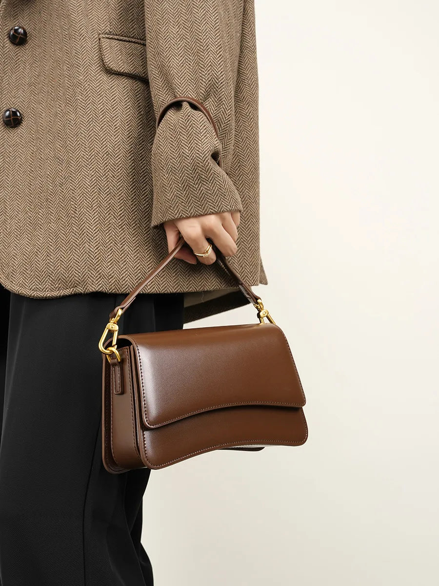 Mini Leather Flap Crossbody Sling Bags for Women 2025 Luxury Brand Design Handbag Simple Shoulder Bag Handbags Candy Portable