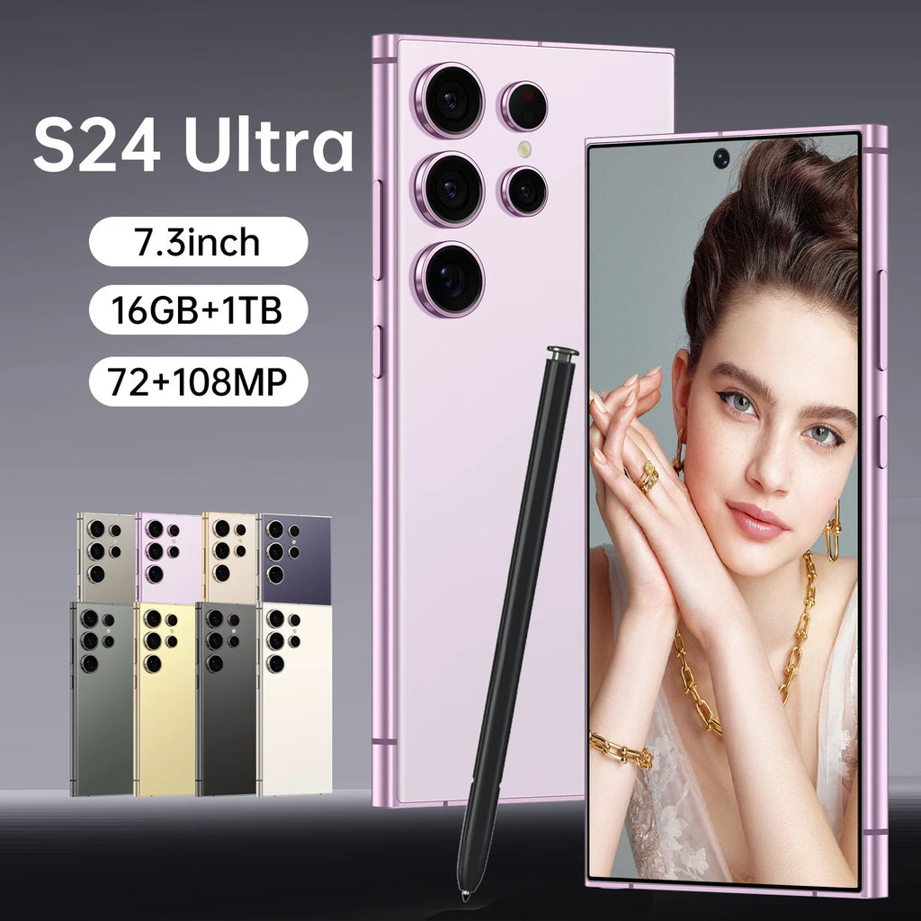 S24 Ultra 5G Smartphone 7.3 Inch Large Real 4G Screen 65W Quick Charge 8+512GB All-in-One 12GB Built-in Pen US Stock
