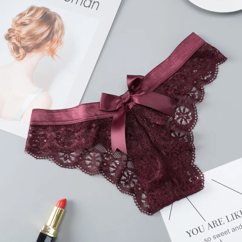 Women Lingerie G String Lace Underwear Female Sexy T-back Thong Hot Sale Transparent Panties Japan Style Girls Underpants