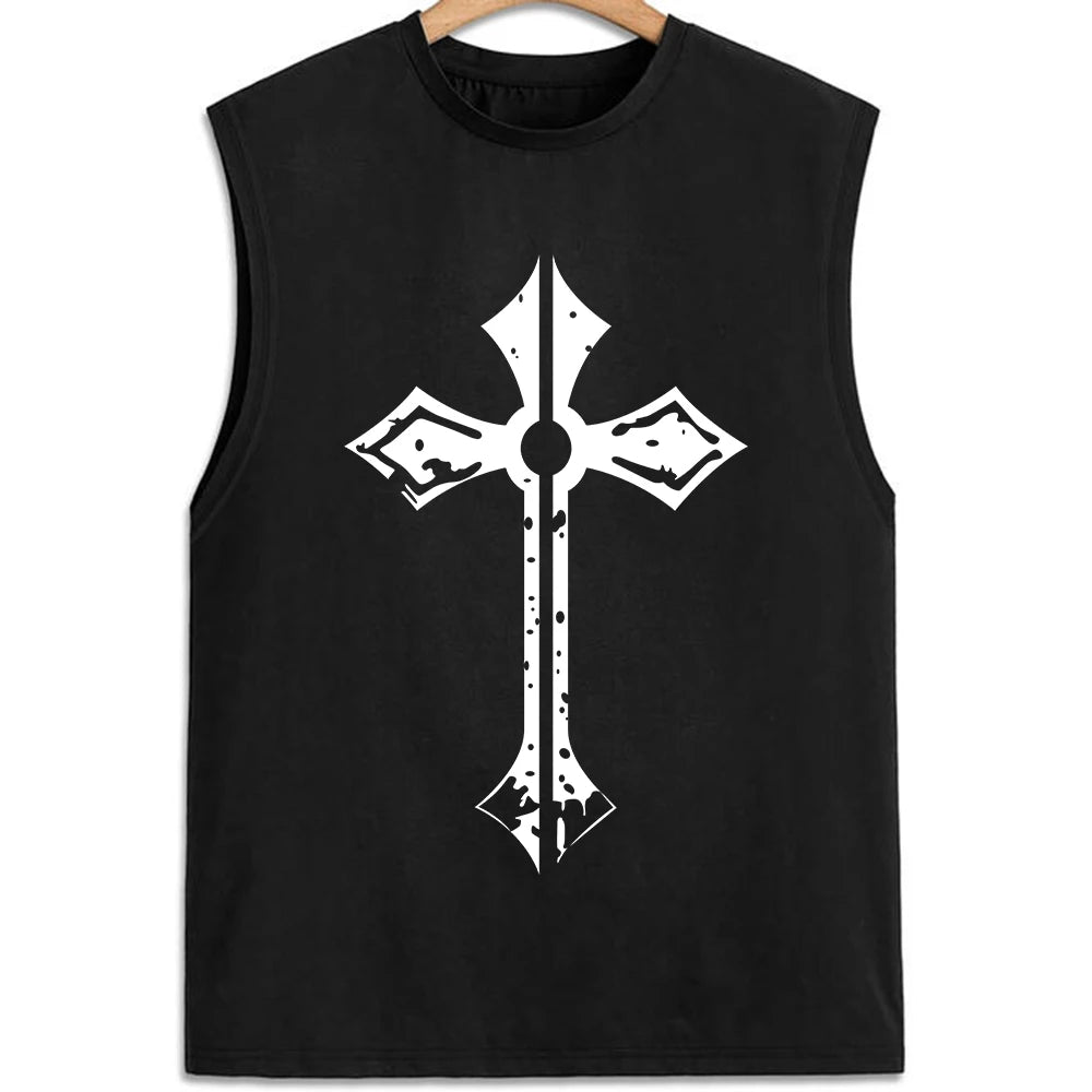 Free Shipping Men's 100% Cotton Sleeveless Tshirt Breathable Knitted 180g DTF Print Summer Sport Vest Men's Tank Tops