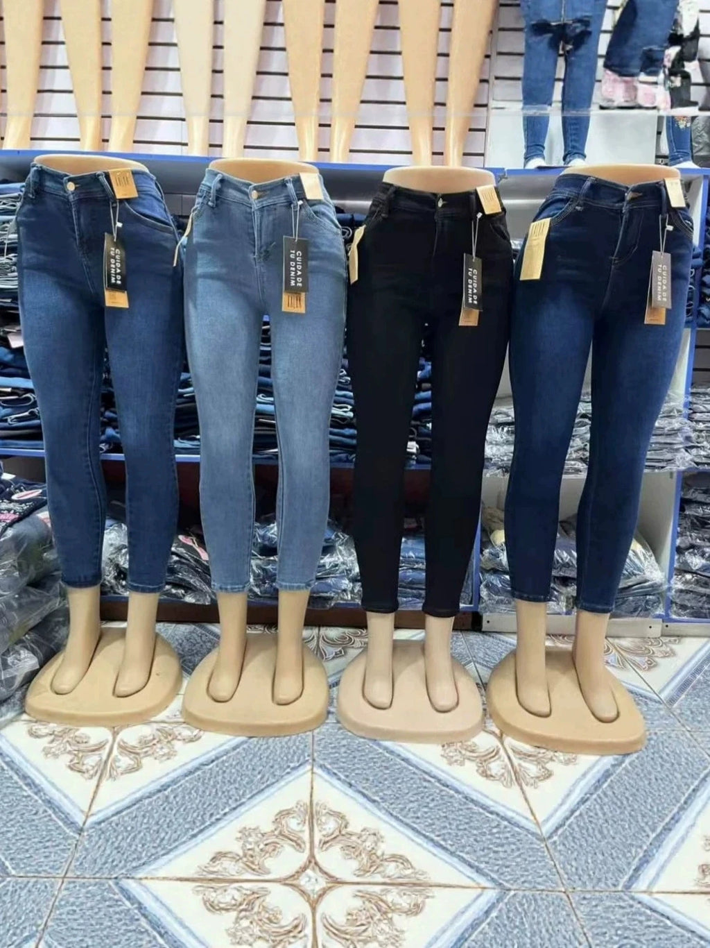 Women's High Waist Skinny Jeans, Distressed Ripped Denim Pants for Casual Street & Daily Wear