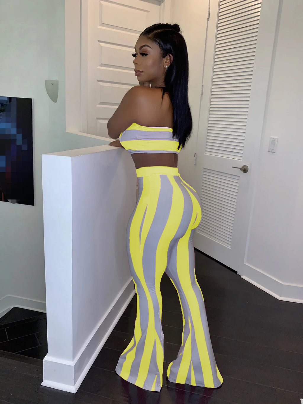 two piece set women striped 2 piece set women outfits crop top pants two pieces sets summer clothes for female sexy women's suit