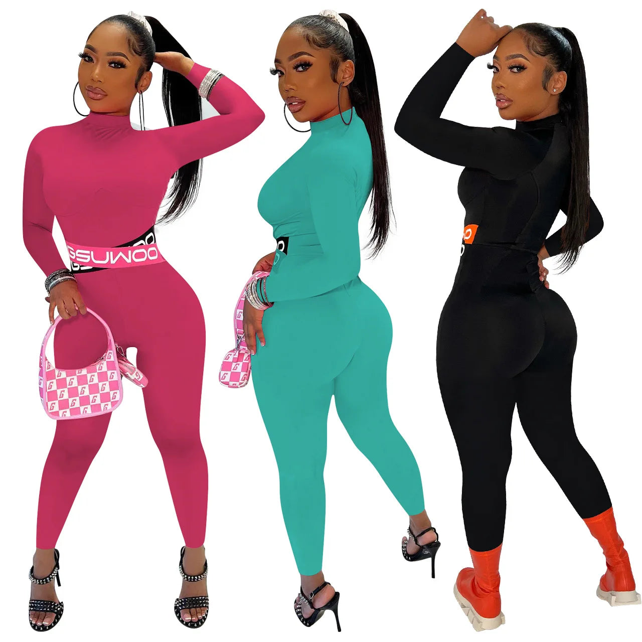 Women's Casual Sports Jumpsuit New Fashion Slim Fitness Jumpsuit Long Sleeve Comfortable Knitted Temperament Sexy Casual Autumn