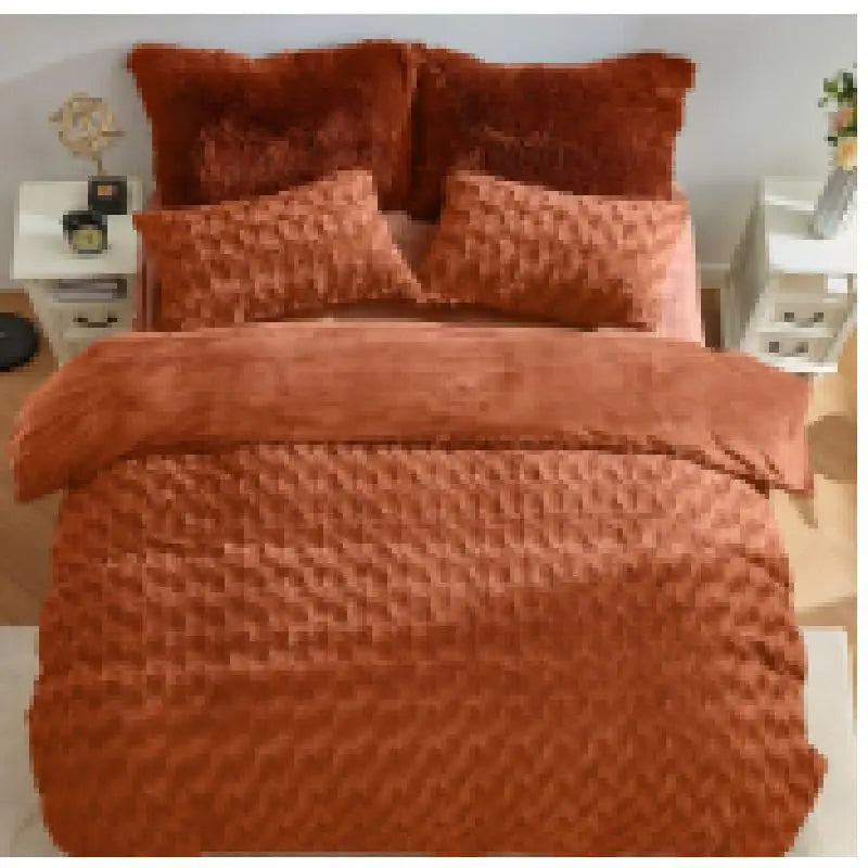 3PCS Premium Faux Fur Comforter Cover Set with Duvet Cover and 2 Pillow Shams-Made in China
