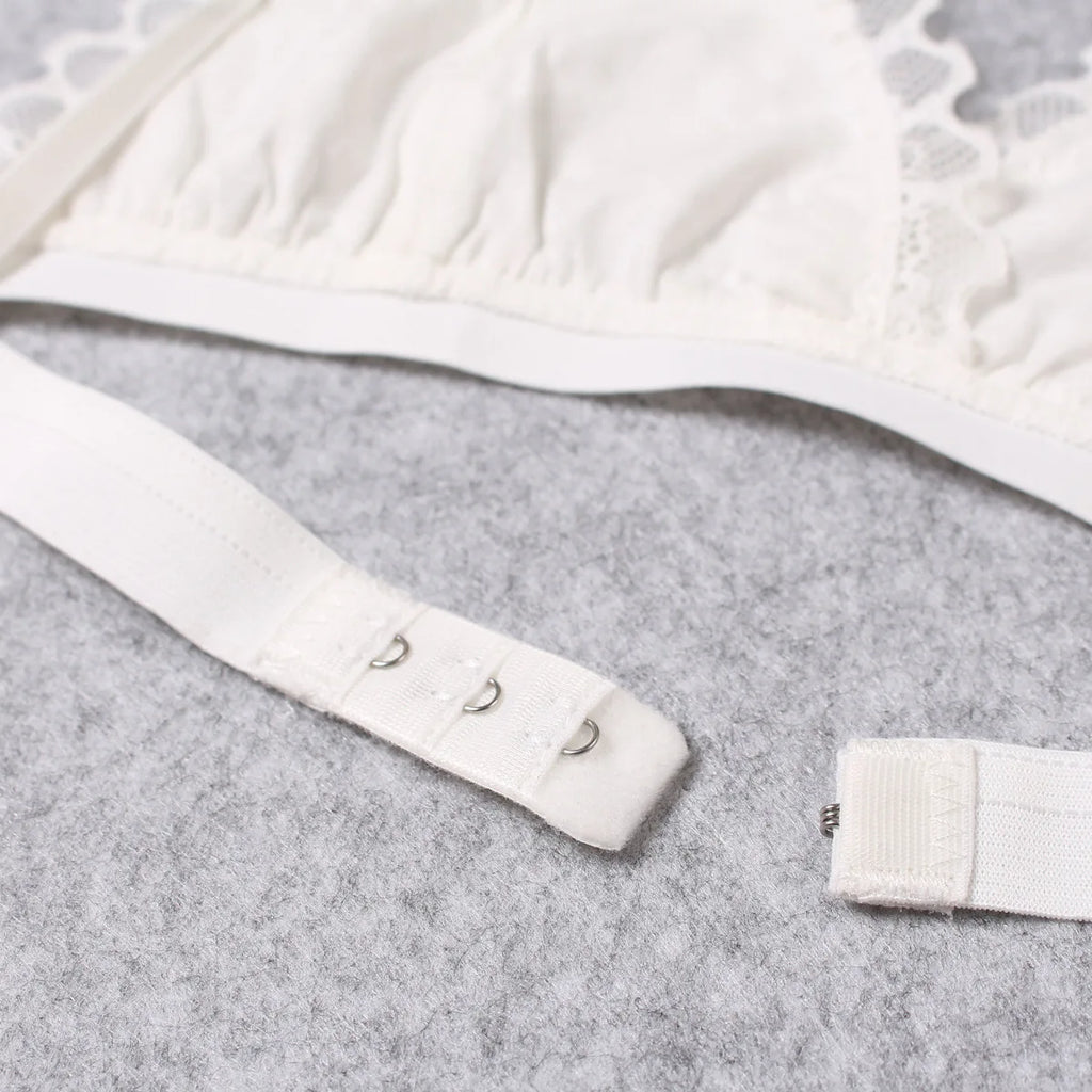 2pcs Sexy Woman Bra And Panty   Lace Bra Wire Free Bralette Lingerie Female Seamless Unpadded Transparent Brassiere bra set
