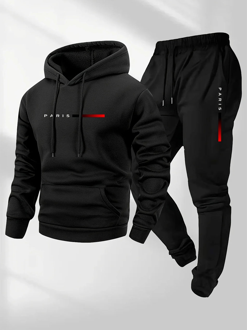 2025 New Autumn/Winter Men's Women's Printed Knitted Thermal Hooded Sporty Sportswear Sets Long Pants Outdoor Fashionable