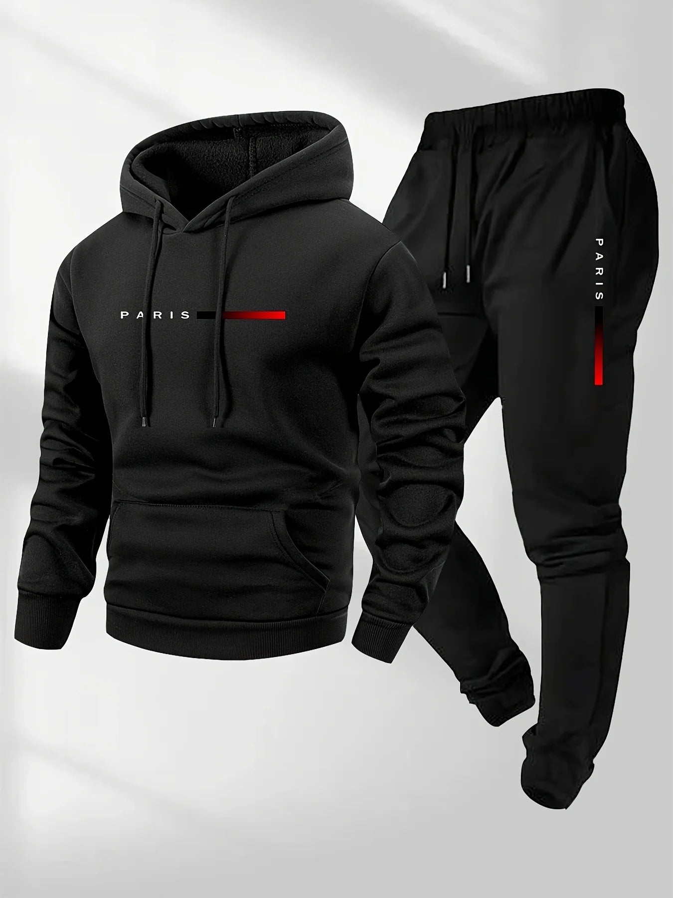 2025 New Autumn/Winter Men's Women's Printed Knitted Thermal Hooded Sporty Sportswear Sets Long Pants Outdoor Fashionable