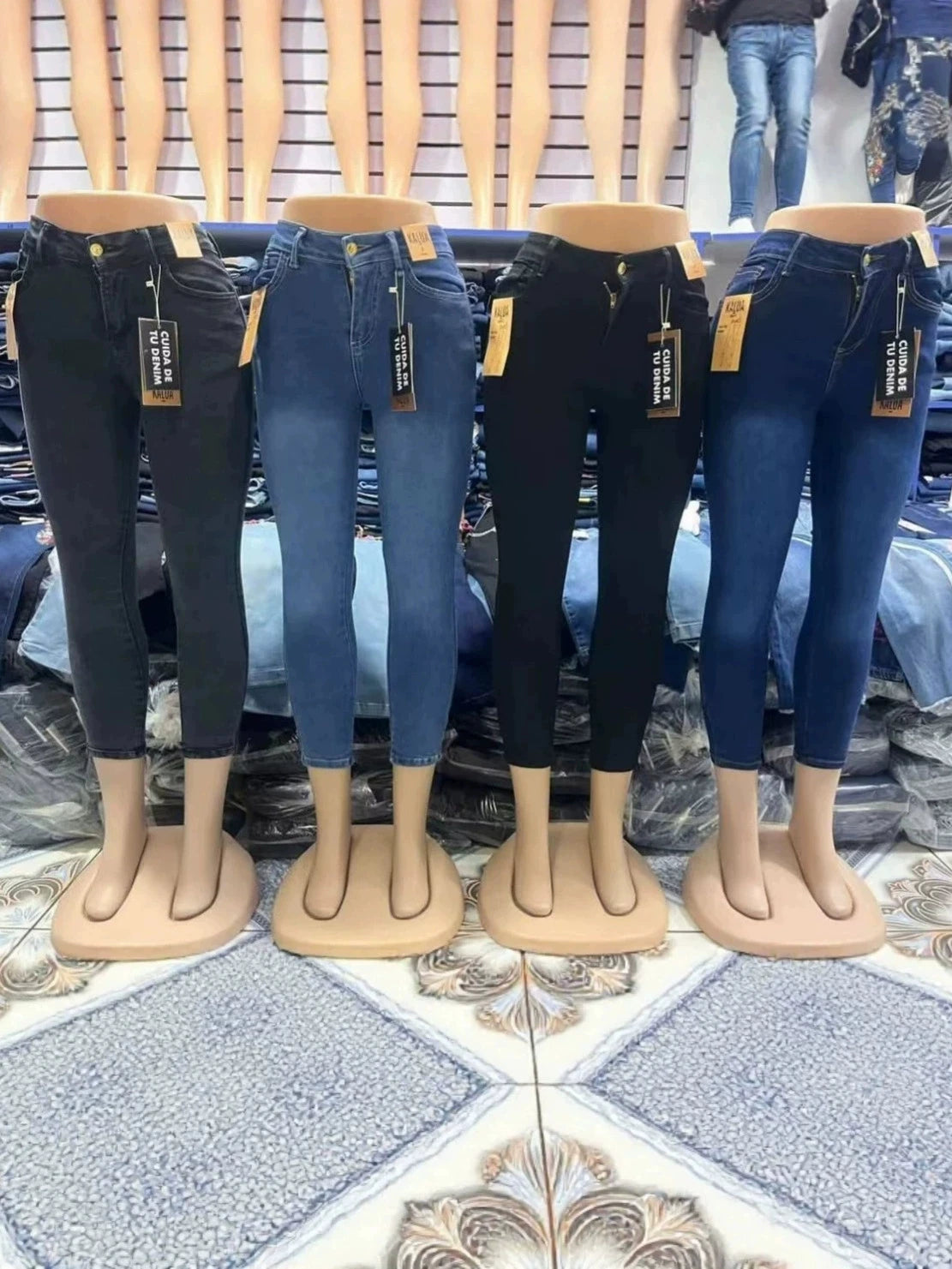 Women's High Waist Skinny Jeans, Distressed Ripped Denim Pants for Casual Street & Daily Wear